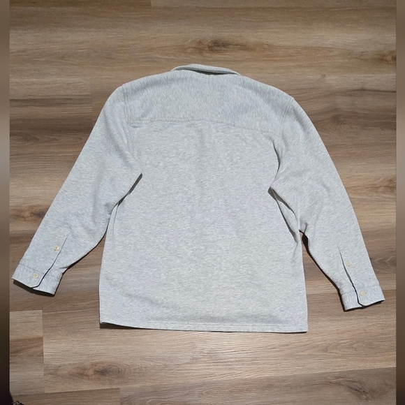 Nautica Light Gray Long Sleeve Fleece Shirt Shacket Sweatshirt Unisex Size XL - Picture 3 of 11
